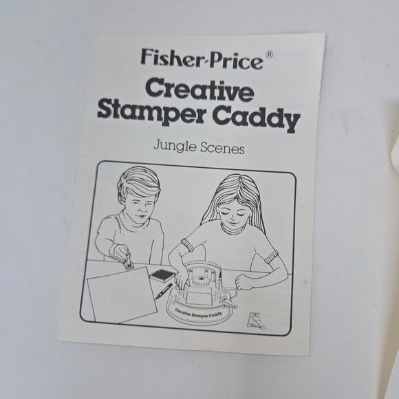 Vintage Fisher Price Creative Stamper Caddy Jungle Scenes #746 1980s Craft Set - Picture 14 of 16